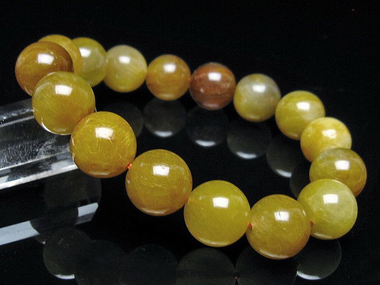 金針ルチル水晶 ブレスレット 13mm [t132-15783] 1枚目