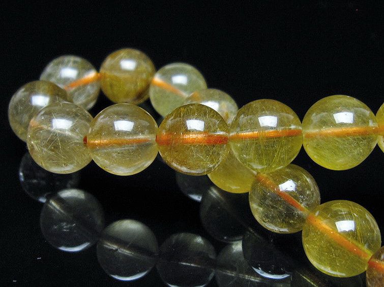 金針ルチル水晶 ブレスレット 11mm [t132-15823] 2枚目