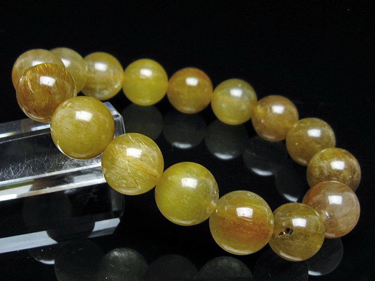 金針ルチル水晶 ブレスレット 13mm [t132-15832] 1枚目