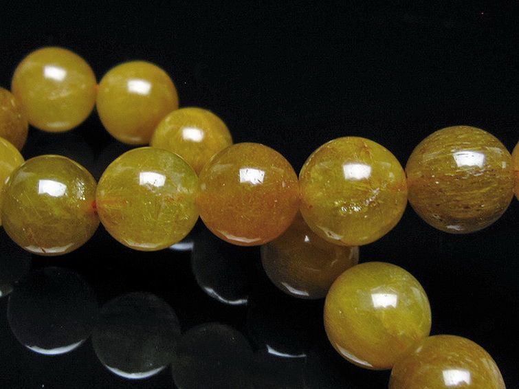 金針ルチル水晶 ブレスレット 11mm [t132-15841] 2枚目
