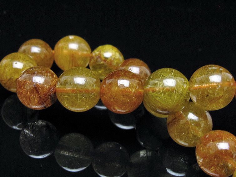 金針ルチル水晶 ブレスレット 11mm [t132-15858] 2枚目