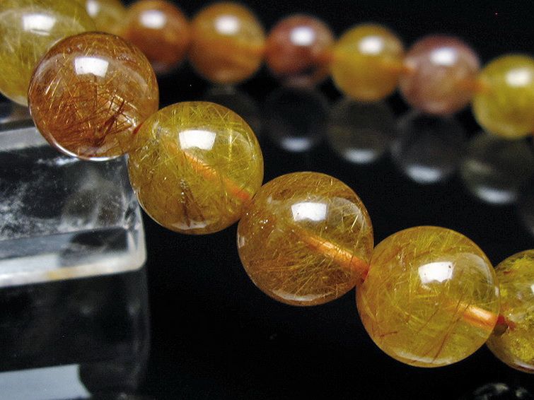金針ルチル水晶 ブレスレット 11mm [t132-15858] 3枚目