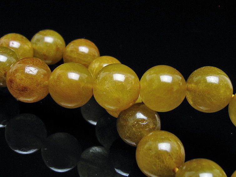 金針ルチル水晶 ブレスレット 12mm [t132-15881] 2枚目