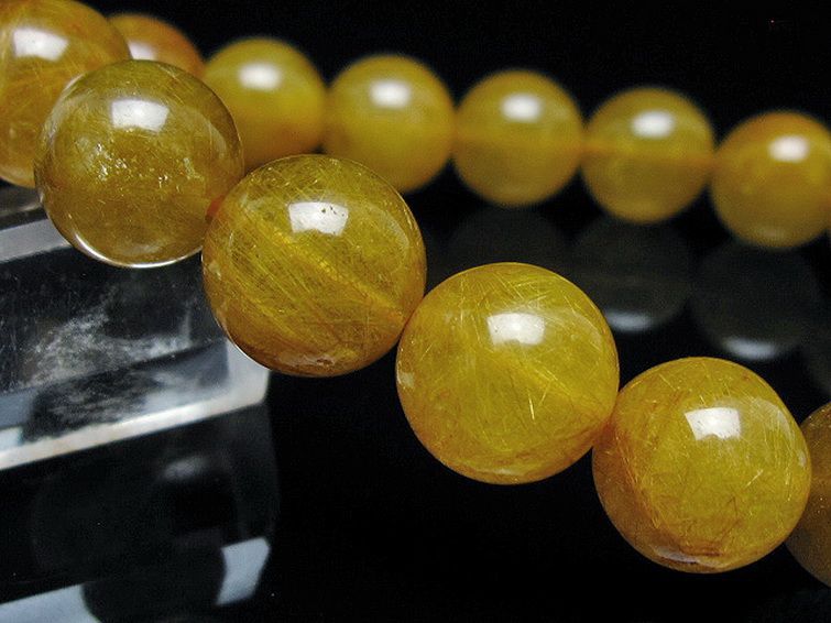 金針ルチル水晶 ブレスレット 12mm [t132-15881] 3枚目