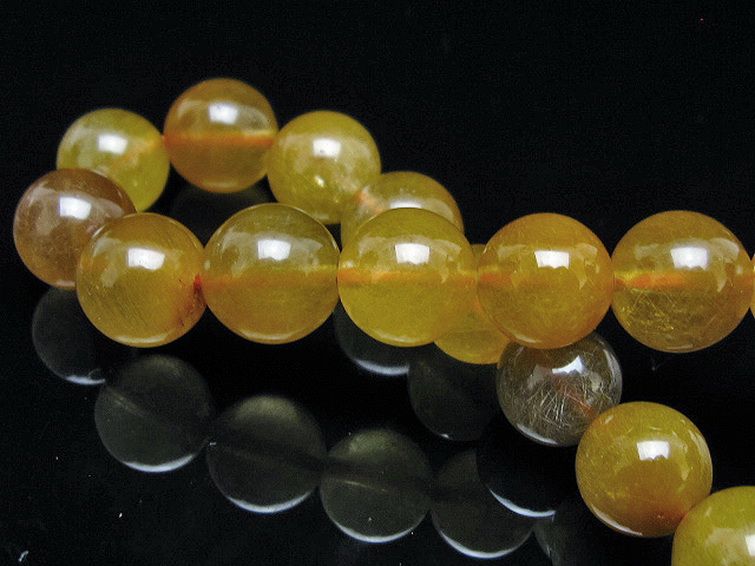 金針ルチル水晶 ブレスレット 11mm [t132-15904] 2枚目