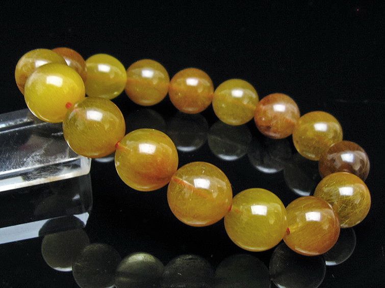 金針ルチル水晶 ブレスレット 13mm [t132-15909] 1枚目