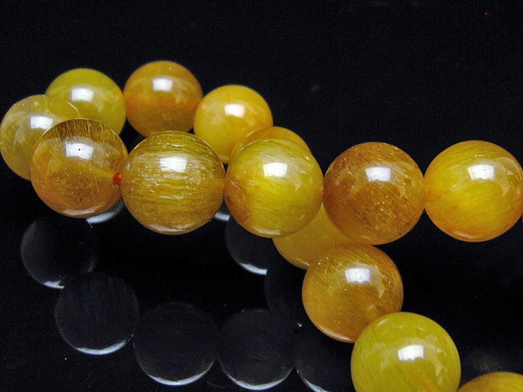 金針ルチル水晶 ブレスレット 12mm [t132-15936] 2枚目