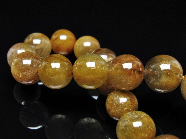 金針ルチル水晶 ブレスレット 12mm [t132-15979] 2枚目