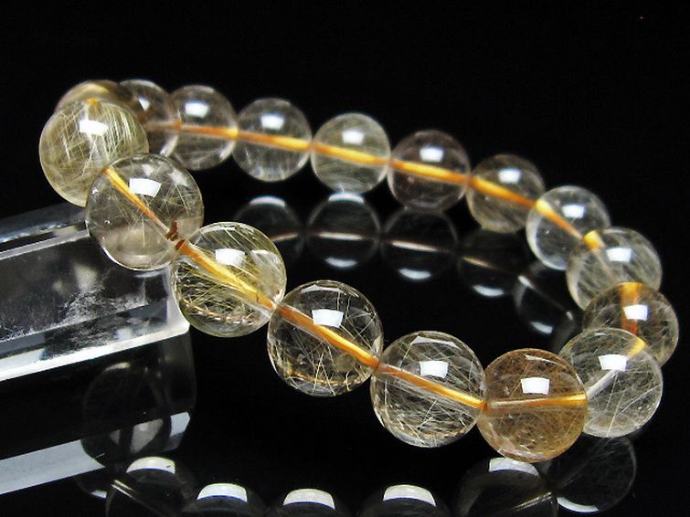 金針ルチル水晶 ブレスレット 12mm [t132-16031] 1枚目