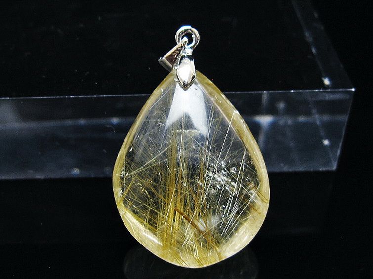 ゴールドタイチンルチル ペンダント [T134-3966] 1枚目