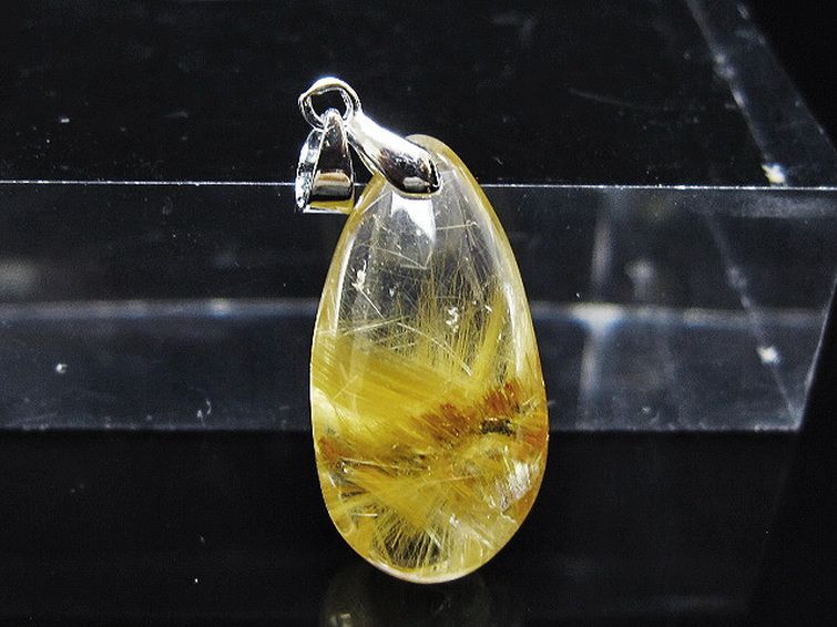 ゴールドタイチンルチル ペンダント [T134-4018] 1枚目