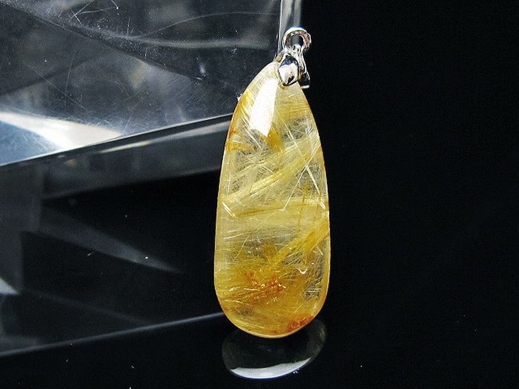 ゴールドタイチンルチル ペンダント [t134-4143] 1枚目