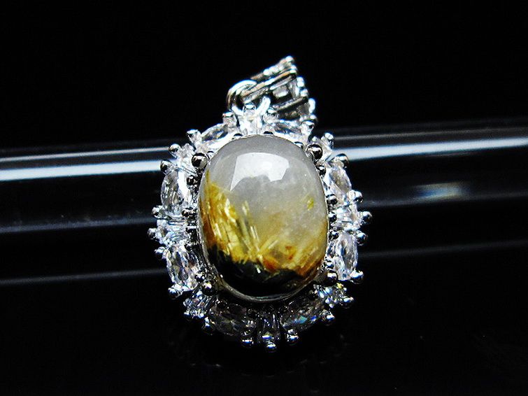 ゴールドタイチンルチル ペンダント [T134-4212] 1枚目