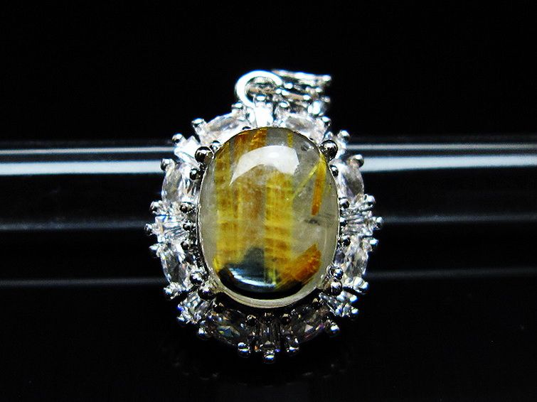 ゴールドタイチンルチル ペンダント [T134-4257] 1枚目