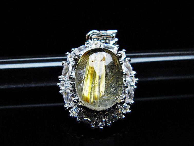 ゴールドタイチンルチル ペンダント [T134-4259] 1枚目