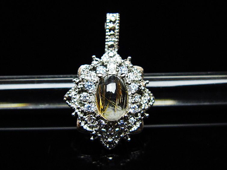 ファイナルグレード金針ルチル水晶 ペンダント [T134-4309] 1枚目