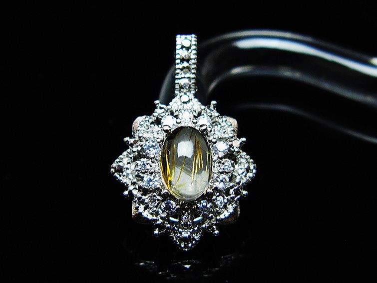 ファイナルグレード金針ルチル水晶 ペンダント [T134-4309] 2枚目