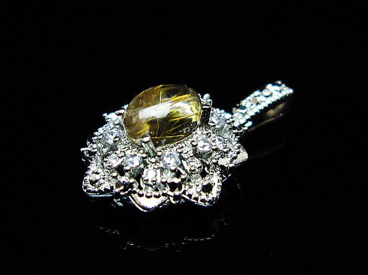 ファイナルグレード金針ルチル水晶 ペンダント [T134-4309] 3枚目