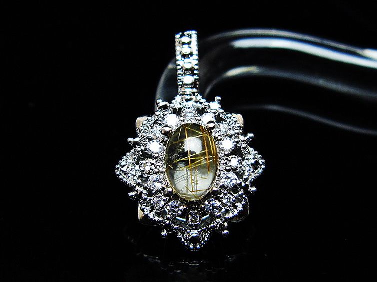 ファイナルグレード金針ルチル水晶 ペンダント [T134-4313] 1枚目