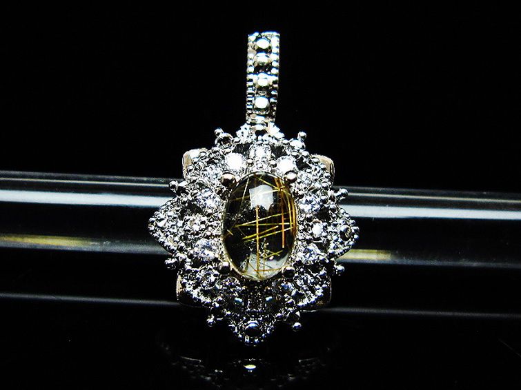 ファイナルグレード金針ルチル水晶 ペンダント [T134-4313] 2枚目