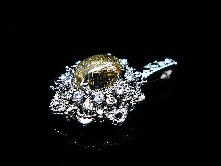 ファイナルグレード金針ルチル水晶 ペンダント [T134-4313] 3枚目