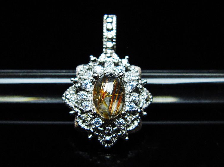 ファイナルグレード金針ルチル水晶 ペンダント [T134-4315] 1枚目