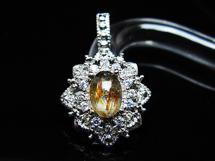 ファイナルグレード金針ルチル水晶 ペンダント [T134-4315] 2枚目