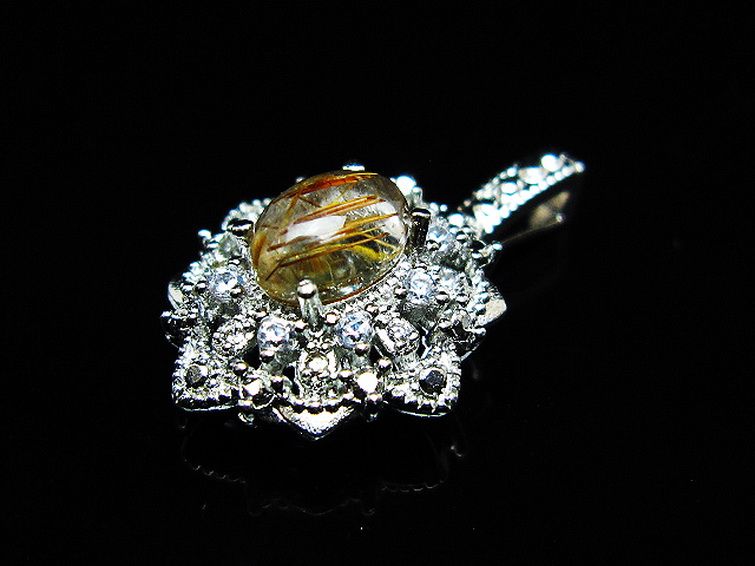 ファイナルグレード金針ルチル水晶 ペンダント [T134-4315] 3枚目