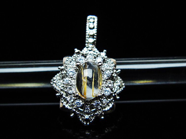 ファイナルグレード金針ルチル水晶 ペンダント [T134-4318] 1枚目