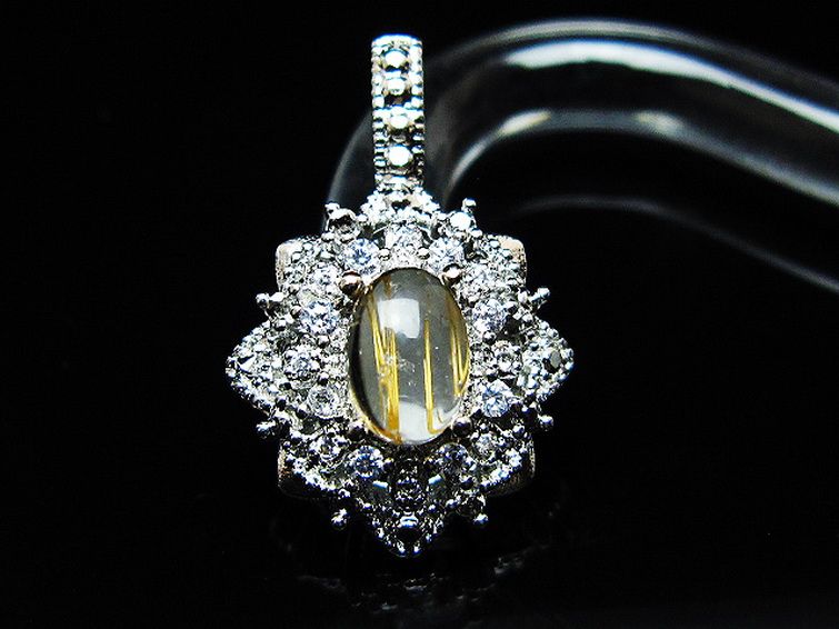 ファイナルグレード金針ルチル水晶 ペンダント [T134-4318] 2枚目