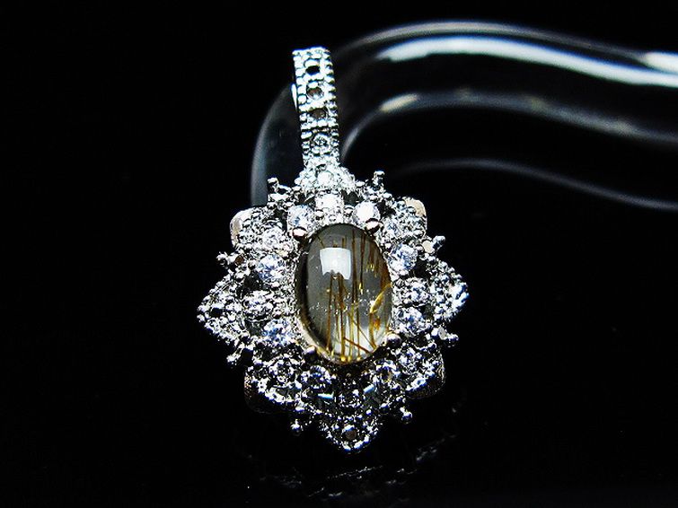 ファイナルグレード金針ルチル水晶 ペンダント [T134-4321] 2枚目