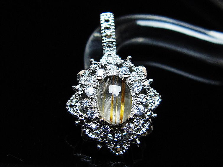 ファイナルグレード金針ルチル水晶 ペンダント [T134-4325] 2枚目