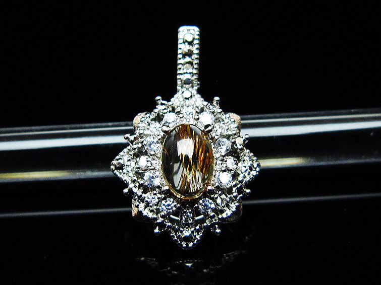 ファイナルグレード金針ルチル水晶 ペンダント [T134-4341] 1枚目