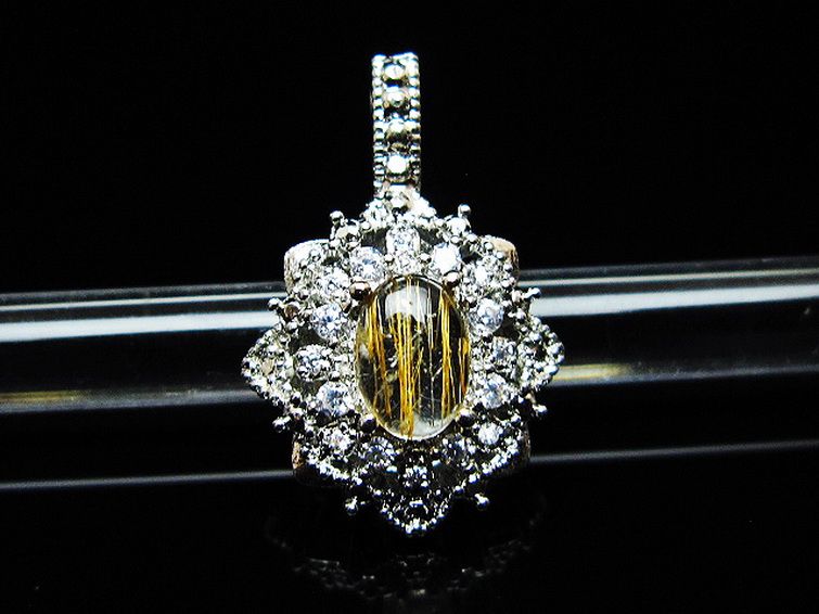 ファイナルグレード金針ルチル水晶 ペンダント [T134-4344] 1枚目