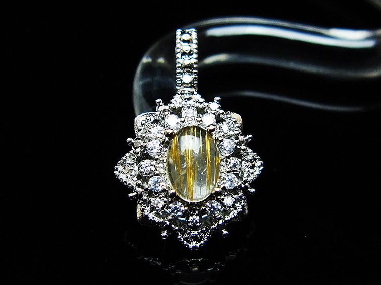 ファイナルグレード金針ルチル水晶 ペンダント [T134-4344] 2枚目