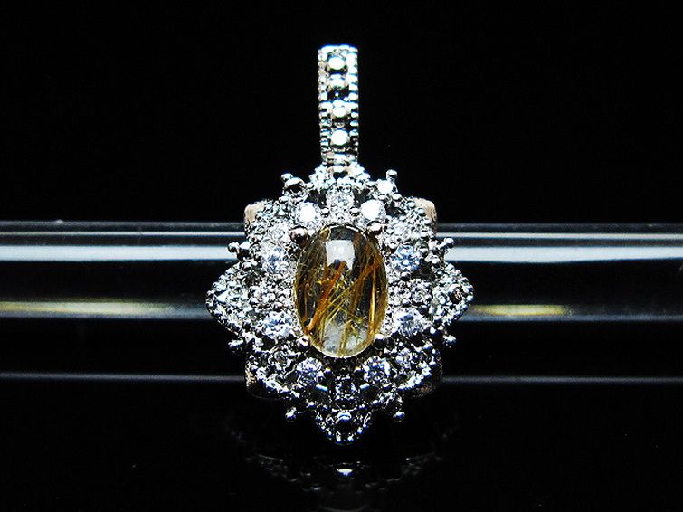 ファイナルグレード金針ルチル水晶 ペンダント [T134-4346] 1枚目