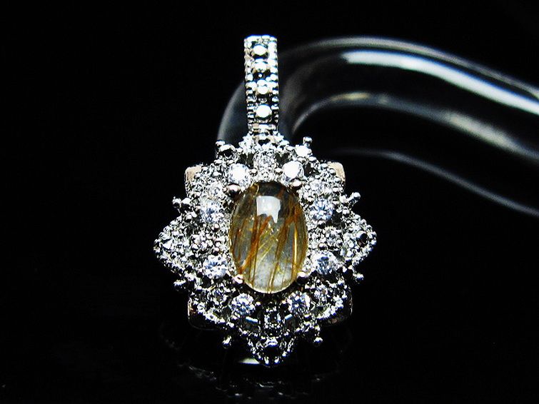 ファイナルグレード金針ルチル水晶 ペンダント [T134-4346] 2枚目