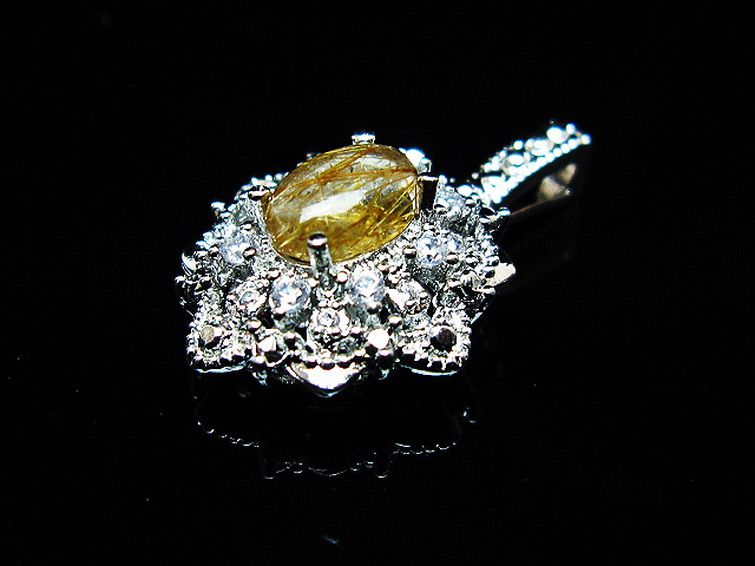 ファイナルグレード金針ルチル水晶 ペンダント [T134-4346] 3枚目