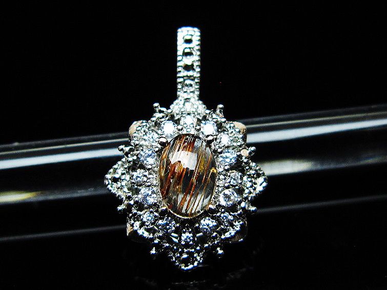 ファイナルグレード金針ルチル水晶 ペンダント [T134-4348] 1枚目