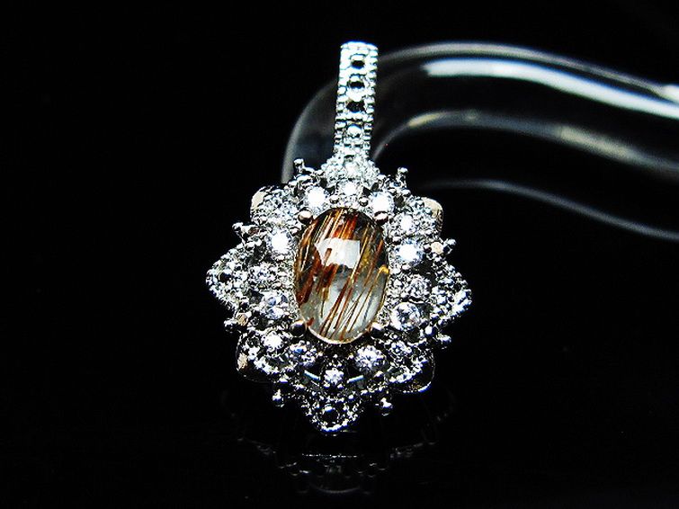 ファイナルグレード金針ルチル水晶 ペンダント [T134-4348] 2枚目