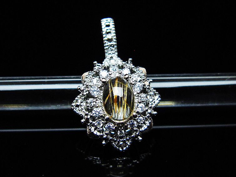 ファイナルグレード金針ルチル水晶 ペンダント [T134-4359] 1枚目