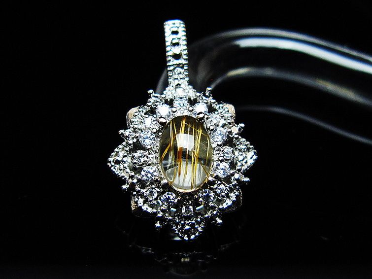 ファイナルグレード金針ルチル水晶 ペンダント [T134-4359] 2枚目