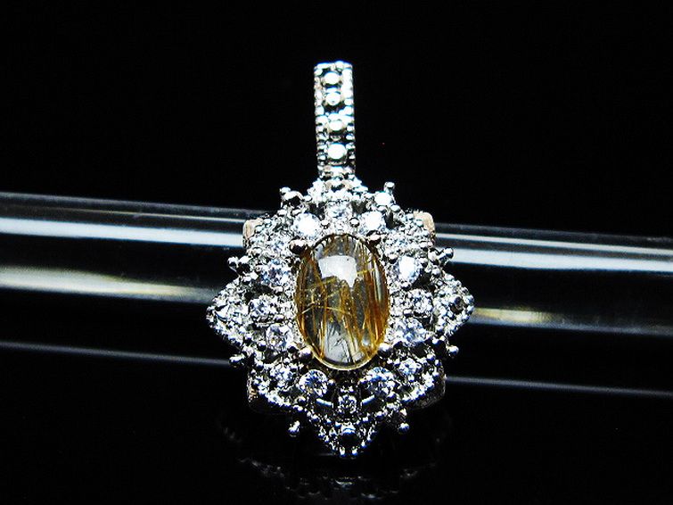 ファイナルグレード金針ルチル水晶 ペンダント [T134-4362] 1枚目