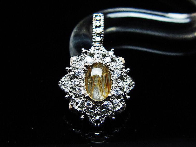 ファイナルグレード金針ルチル水晶 ペンダント [T134-4362] 2枚目