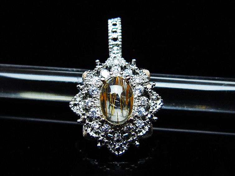 ファイナルグレード金針ルチル水晶 ペンダント [t134-4366] 1枚目