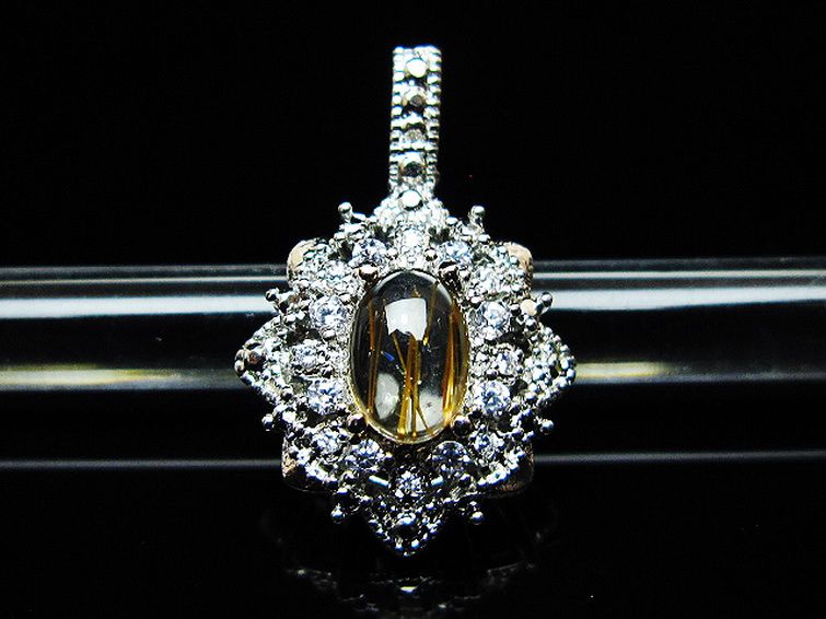 ファイナルグレード金針ルチル水晶 ペンダント [T134-4367] 1枚目