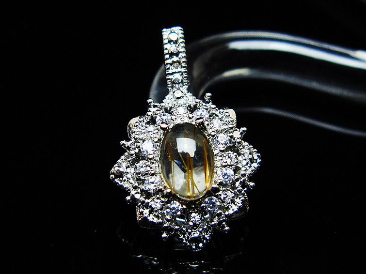 ファイナルグレード金針ルチル水晶 ペンダント [T134-4367] 2枚目