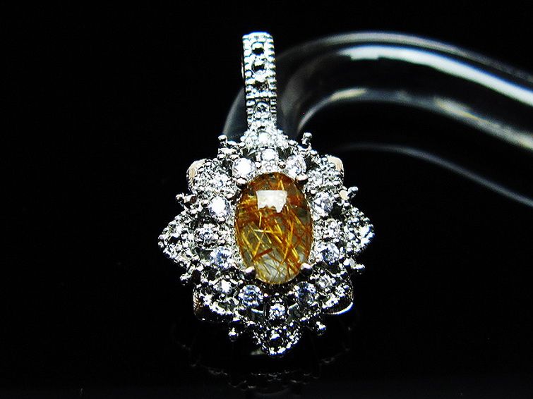 ファイナルグレード金針ルチル水晶 ペンダント [t134-4370] 2枚目