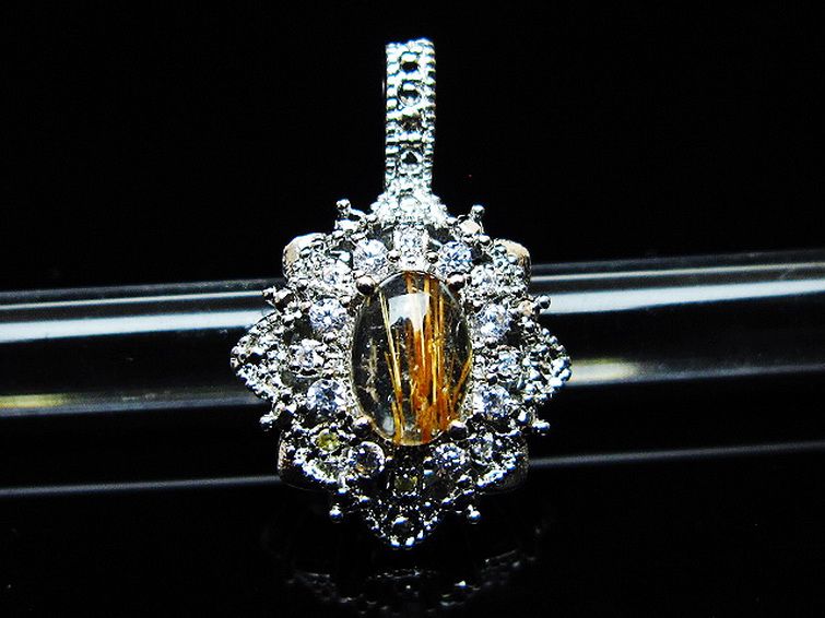 ファイナルグレード金針ルチル水晶 ペンダント [t134-4375] 1枚目