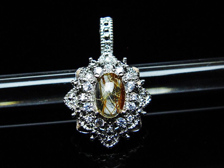 ファイナルグレード金針ルチル水晶 ペンダント [t134-4383] 1枚目